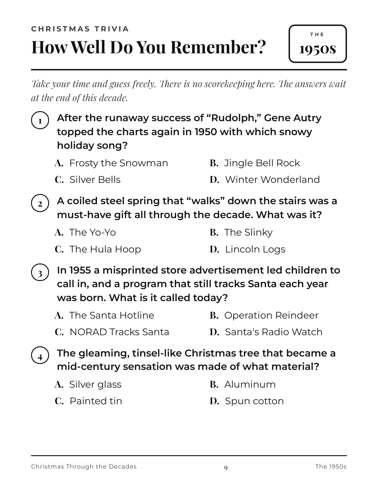 Christmas Through the Decades — inside page 3