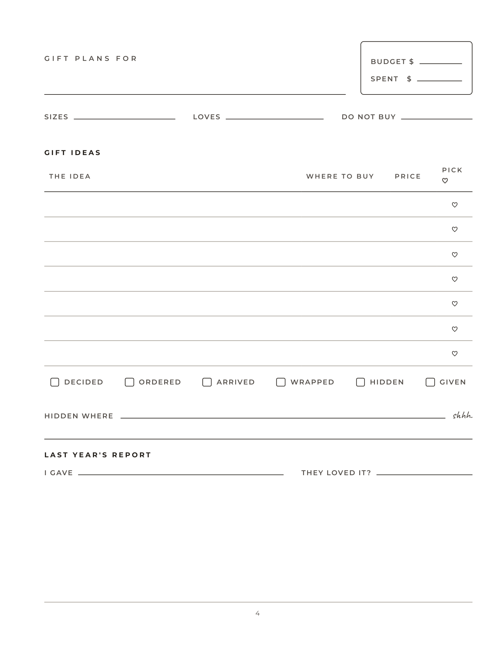 The Gift Brain Dump — inside page 2