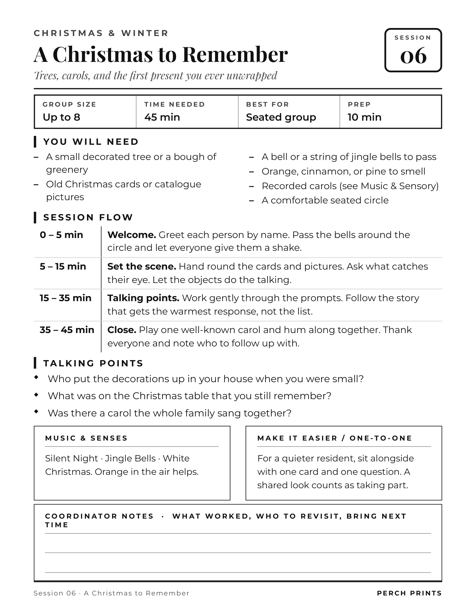 The Holiday Reminiscence Book — inside page 2